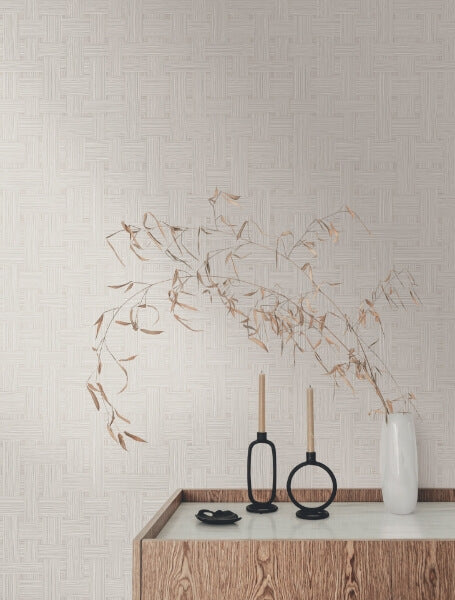 Basketry Warm Grey Wallpaper