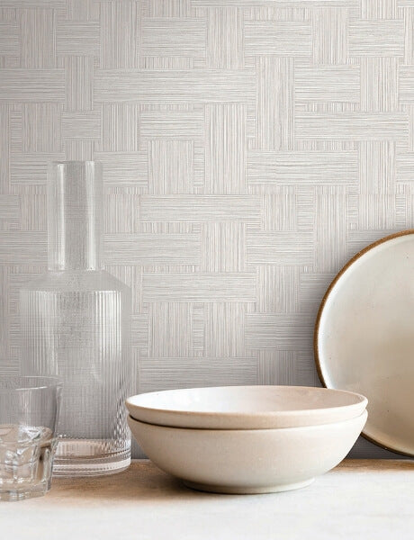 Basketry Warm Grey Wallpaper