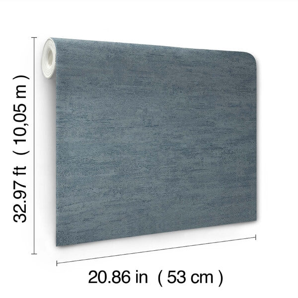 Weathered Stucco Dusty Blue Wallpaper
