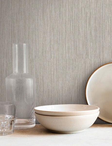 Washed Ramie Dove Grey Wallpaper