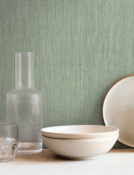Washed Ramie Sea Glass Wallpaper