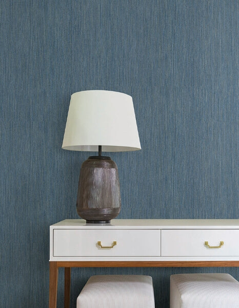 Washed Ramie Cobalt Wallpaper