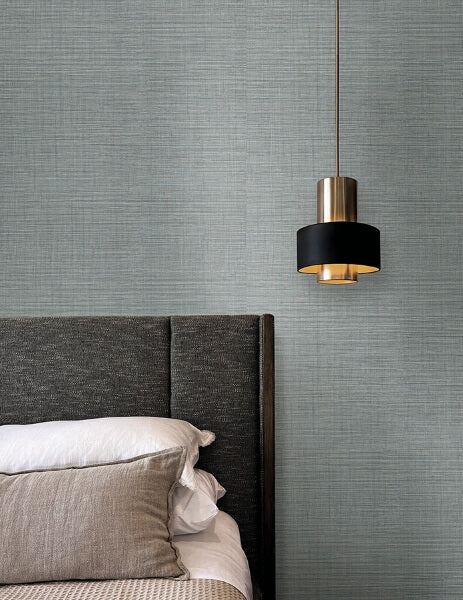 Lotus Silk Steel Blue Wallpaper