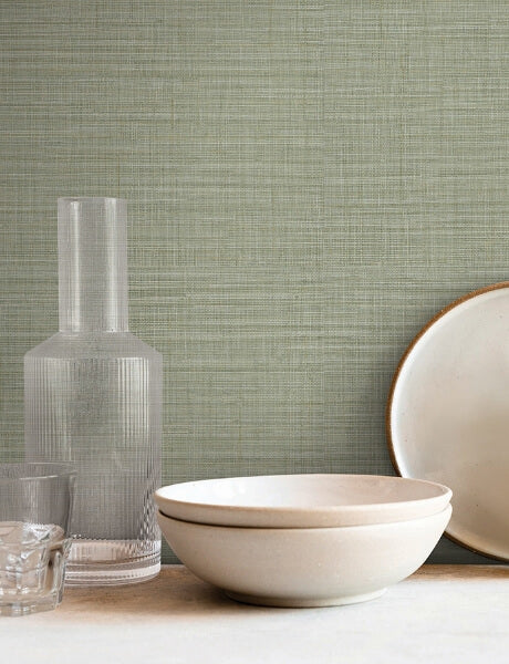 Lotus Silk Sea Foam Wallpaper