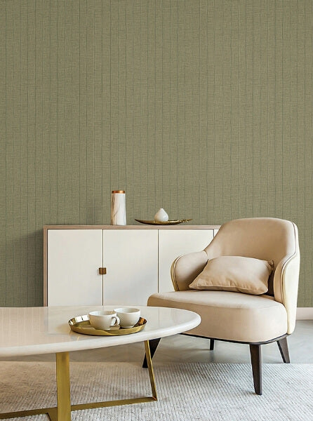 Cording Stripe Moss Wallpaper