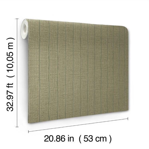 Cording Stripe Moss Wallpaper