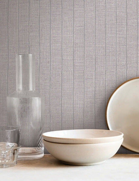 Cording Stripe Dove Grey Wallpaper