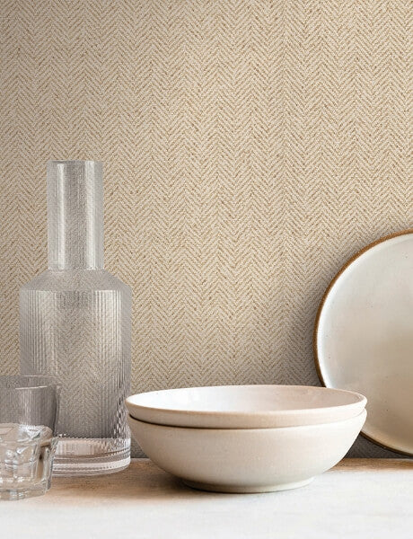 Tailored Chevron Wheat Wallpaper