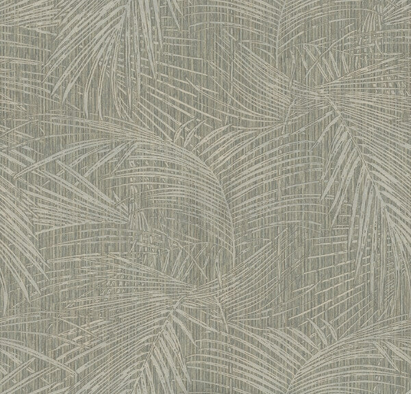 Della Palm Dark Taupe Wallpaper