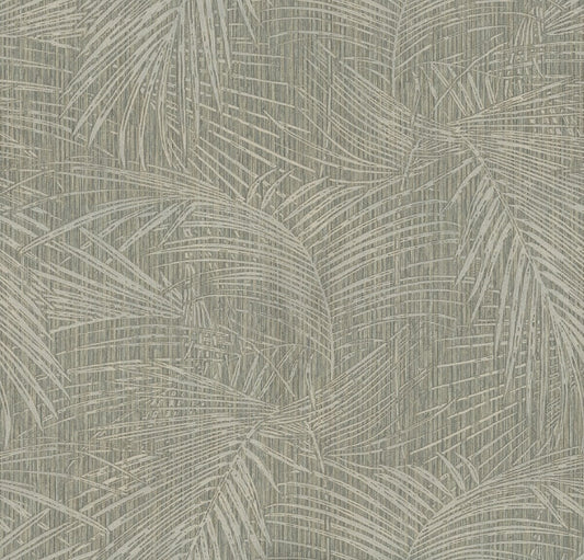 Della Palm Dark Taupe Wallpaper