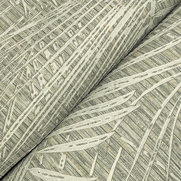 Della Palm Dark Taupe Wallpaper
