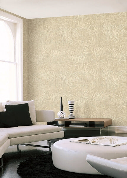 Della Palm Wheat Wallpaper
