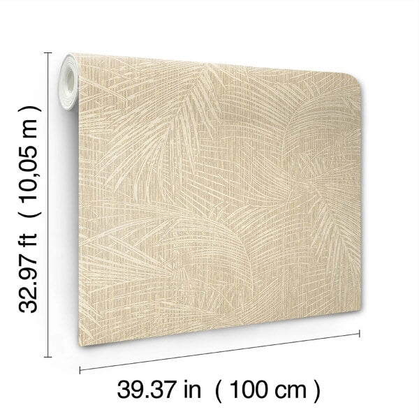 Della Palm Wheat Wallpaper