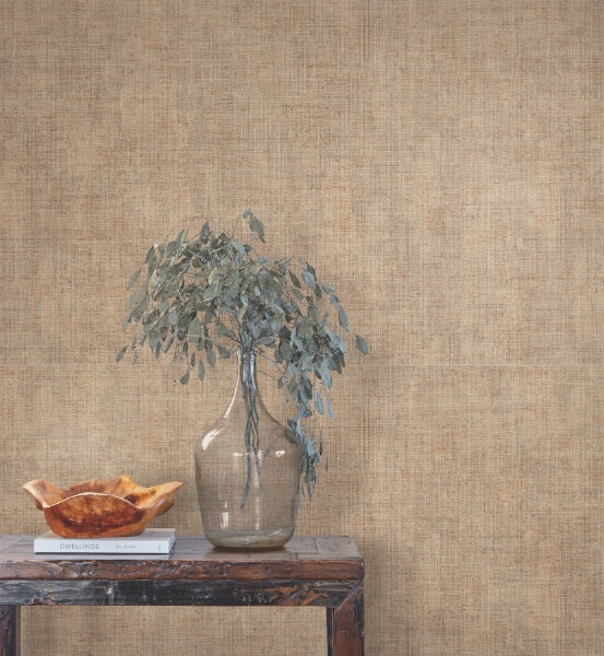 Alma Clay Faux Weave Wallpaper
