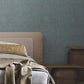 Alma Blue Faux Weave Wallpaper
