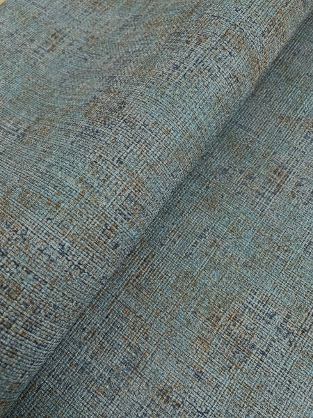 Alma Blue Faux Weave Wallpaper