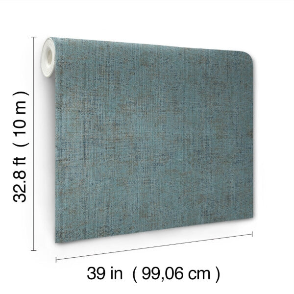 Alma Blue Faux Weave Wallpaper