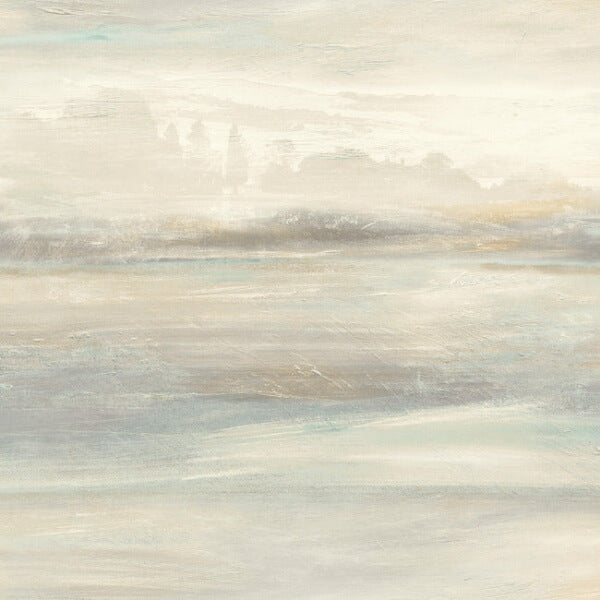Soothing Mists Scenic Light Blue Wallpaper