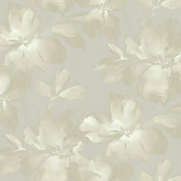 Midnight Blooms Grey Wallpaper