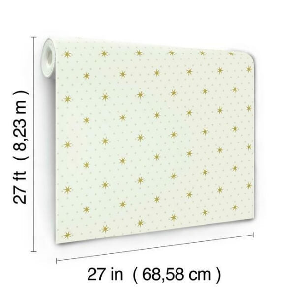 Stella Star Off White Metallic Wallpaper