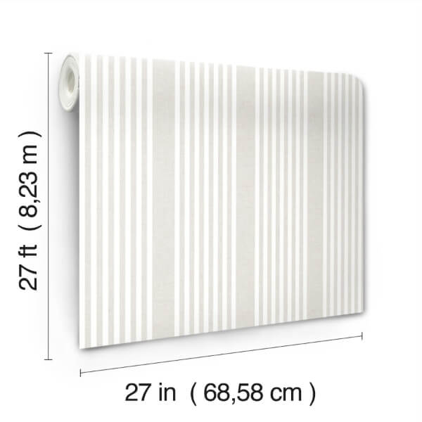 French Soft Linen Stripe Wallpaper
