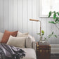 French Arctic Grey Linen Stripe Wallpaper
