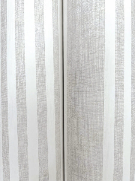 French Arctic Grey Linen Stripe Wallpaper