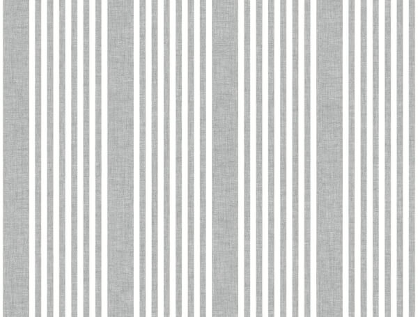 French Charcoal Linen Stripe Wallpaper
