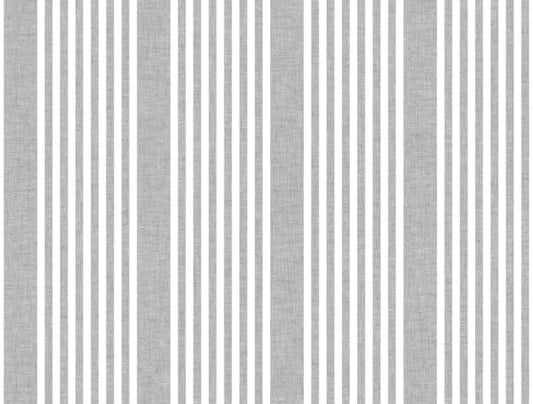 French Charcoal Linen Stripe Wallpaper