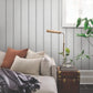 French Charcoal Linen Stripe Wallpaper