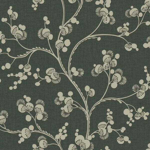 Dahlia Trail Black & Taupe Wallpaper