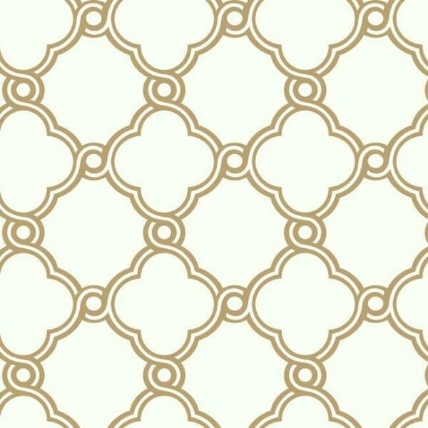 Open Trellis Gold Metallic Wallpaper