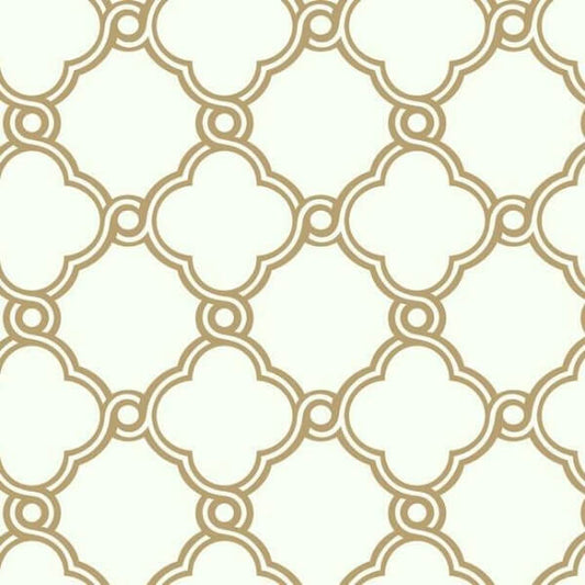 Open Trellis Gold Metallic Wallpaper