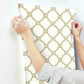 Open Trellis Gold Metallic Wallpaper