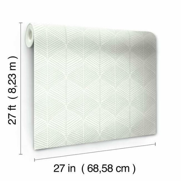 Palm Thatch White & Grey Wallpaper