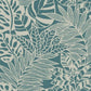 Jungle Leaves Teal Wallpaper