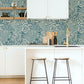 Jungle Leaves Teal Wallpaper
