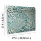 Jungle Leaves Teal Wallpaper