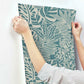 Jungle Leaves Teal Wallpaper
