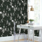 Imperial Blossoms Branch Black & White Wallpaper