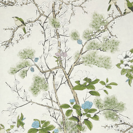 KATSURA - Cream and Lavender Wallpaper.