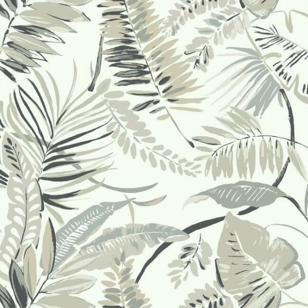 Tropical Toss White Wallpaper