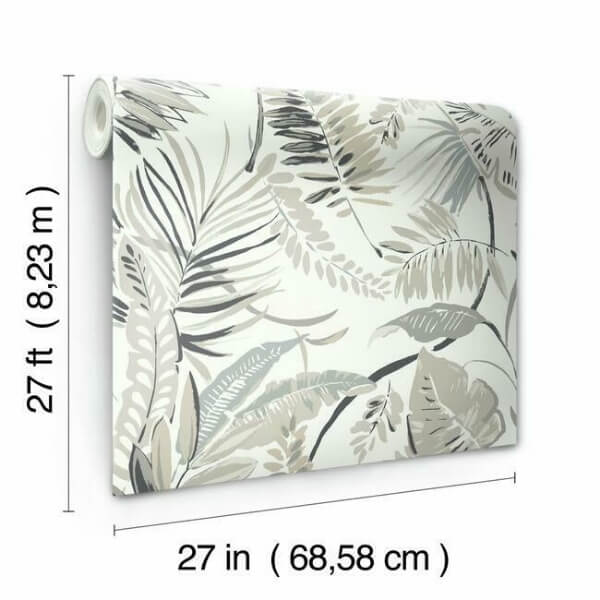 Tropical Toss White Wallpaper