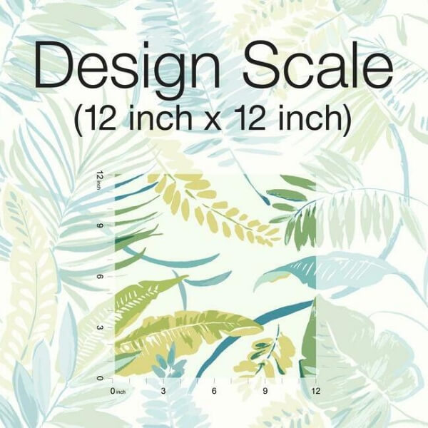 Tropical Toss Aqua & Yellow Wallpaper