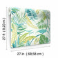 Tropical Toss Aqua & Yellow Wallpaper