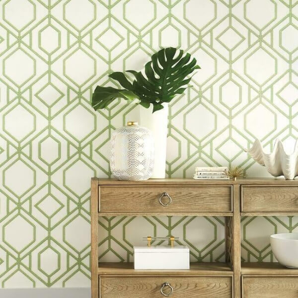 Sawgrass Trellis Green Wallpaper