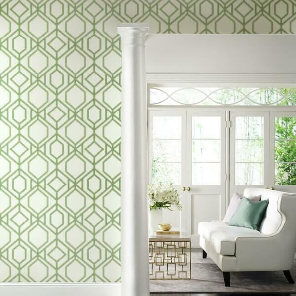Sawgrass Trellis Green Wallpaper