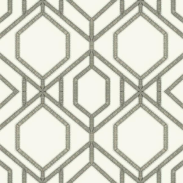 Sawgrass Trellis White & Taupe Wallpaper
