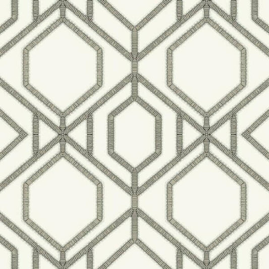 Sawgrass Trellis White & Taupe Wallpaper