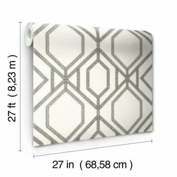 Sawgrass Trellis White & Taupe Wallpaper